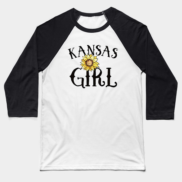 Kansas Girl Baseball T-Shirt by bubbsnugg